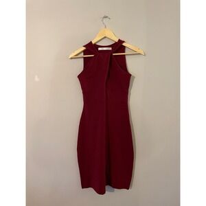 Susana Monaco Burgundy Keyhole Sheath Dress
